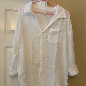 Kona Sol Women's Button-Up Cover Up Shirtdress M